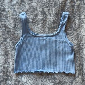 Aeropostale Sky Blue Ribbed Crop Top